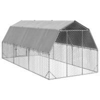 Produktbild för Hönsgård med tak 2,5x6x2,25 m galvaniserat stål