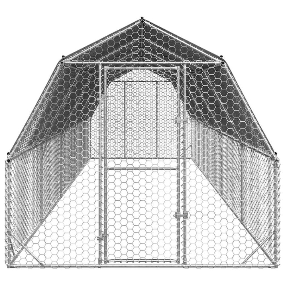 Produktbild för Hönsgård med tak 2,5x10x2,25 m galvaniserat stål