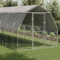 Produktbild för Hönsgård med tak 2,5x12x2,25 m galvaniserat stål