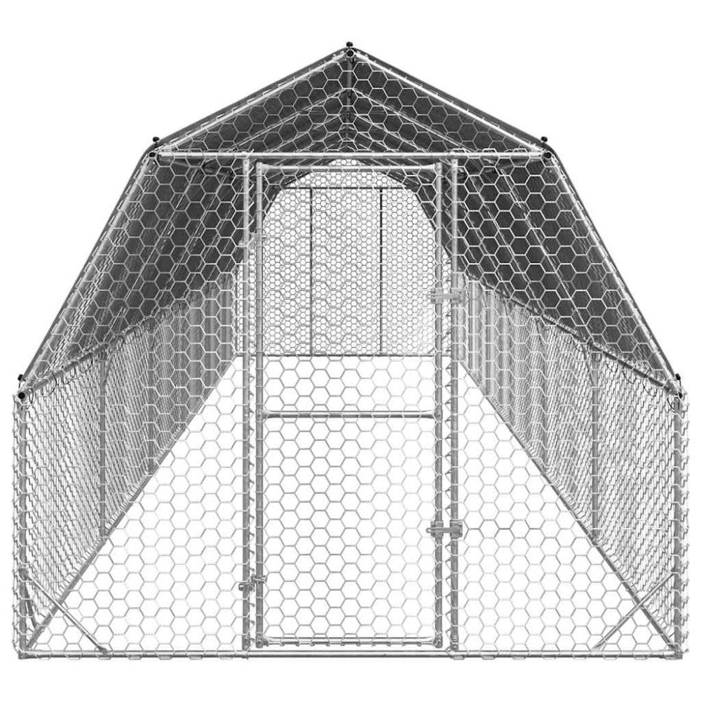 Produktbild för Hönsgård med tak 2,5x12x2,25 m galvaniserat stål
