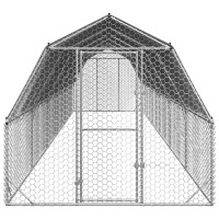Produktbild för Hönsgård med tak 2,5x12x2,25 m galvaniserat stål