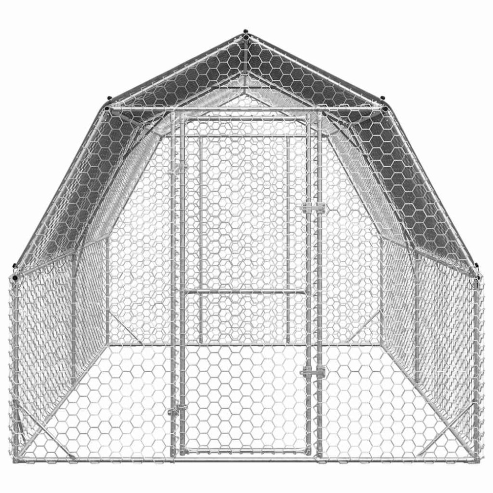 Produktbild för Hönsgård med tak 2,5x4x2,25 m galvaniserat stål
