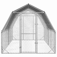 Produktbild för Hönsgård med tak 2,5x4x2,25 m galvaniserat stål