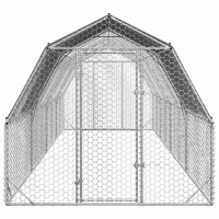 Produktbild för Hönsgård med tak 2,5x8x2,25 m galvaniserat stål