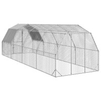 Produktbild för Hönsgård med tak 2,5x8x2,25 m galvaniserat stål