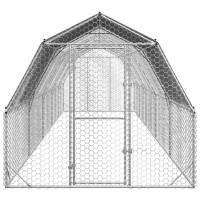Produktbild för Hönsgård med tak 2,5x10x2,25 m galvaniserat stål