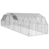 Produktbild för Hönsgård med tak 2,5x10x2,25 m galvaniserat stål