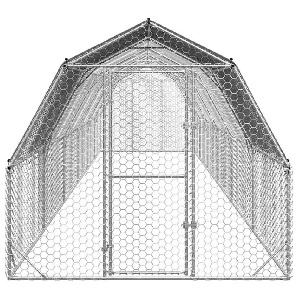 Produktbild för Hönsgård med tak 2,5x12x2,25 m galvaniserat stål