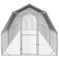 Produktbild för Hönsgård med tak 2,5x12x2,25 m galvaniserat stål