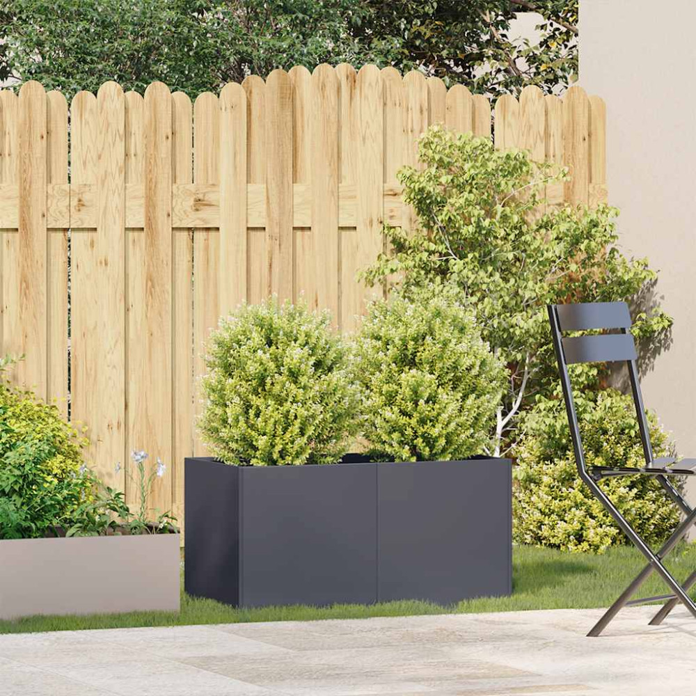 Produktbild för Odlingslåda antracit 80x40x40 cm kallvalsat stål