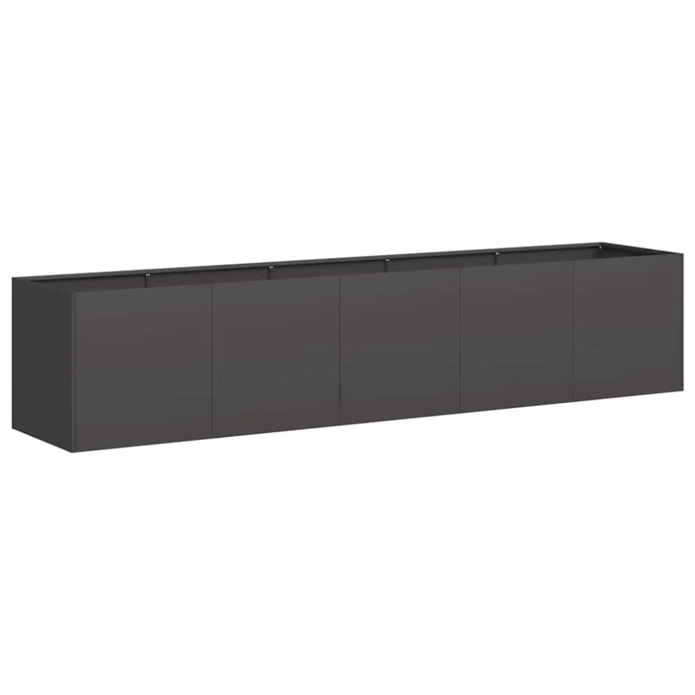Produktbild för Kruka svart 200x40x40 cm kallvalsat stål