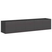 Produktbild för Kruka svart 200x40x40 cm kallvalsat stål