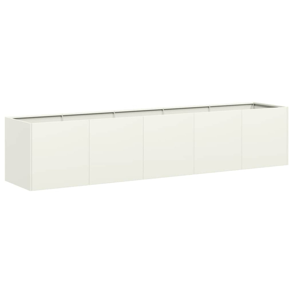 Produktbild för Odlingslåda vit 200x40x40 cm kallvalsat stål