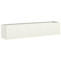 Produktbild för Odlingslåda vit 200x40x40 cm kallvalsat stål