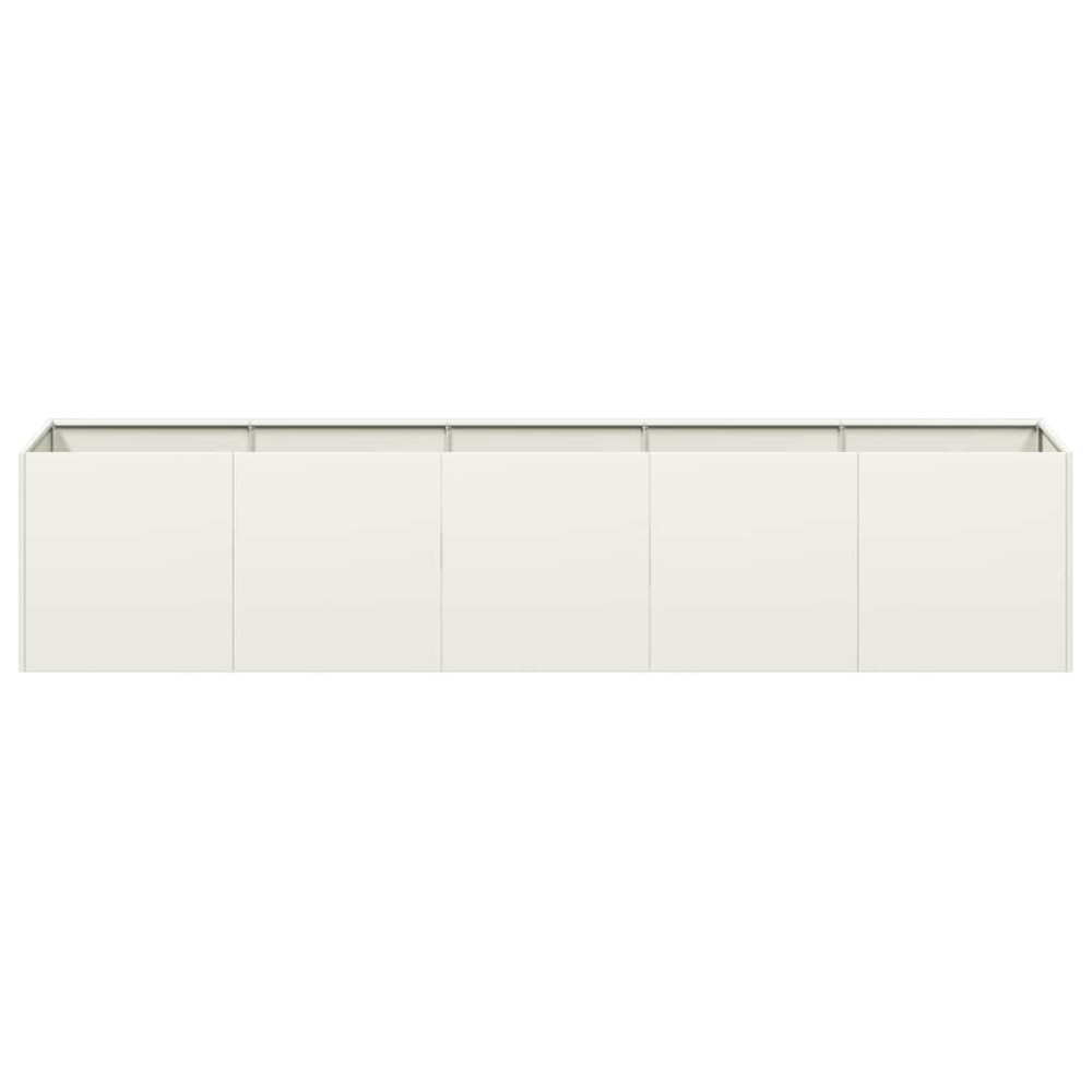 Produktbild för Odlingslåda vit 200x40x40 cm kallvalsat stål