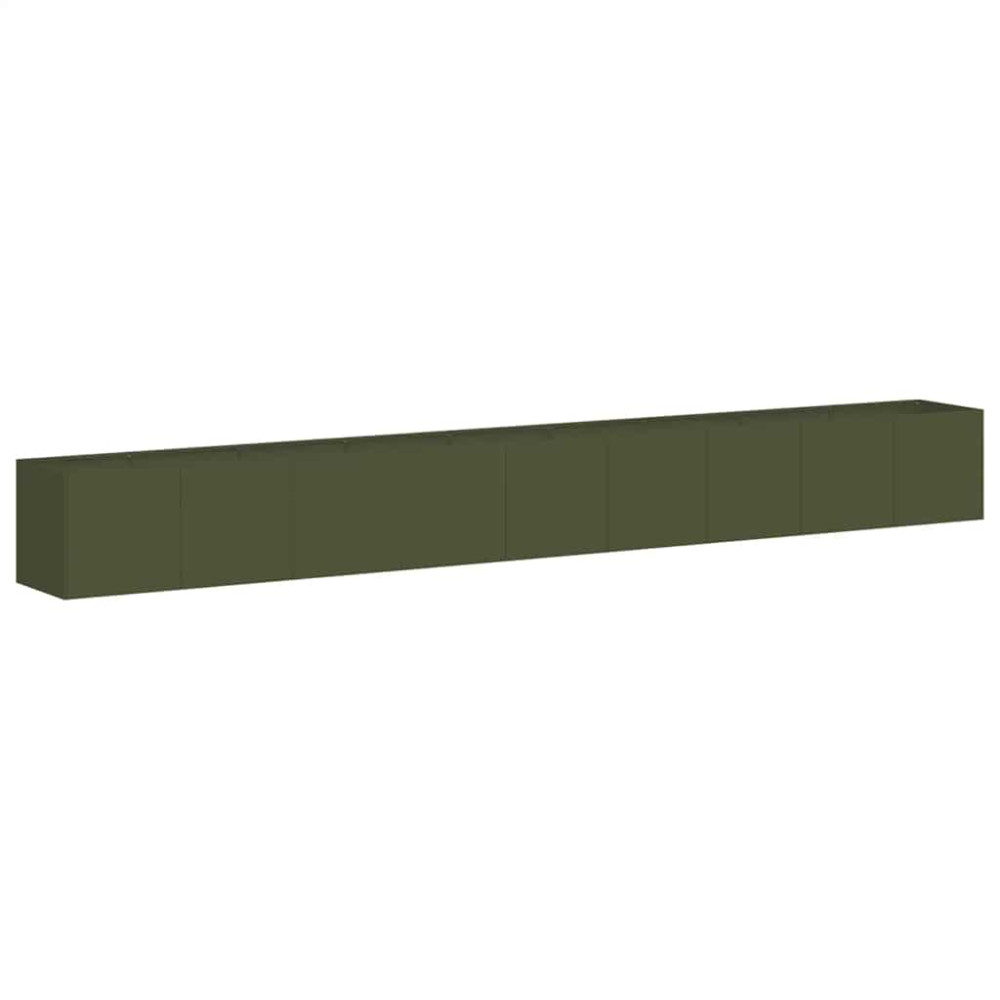 Produktbild för Odlingslåda olivgrön 360x40x40 cm kallvalsat stål