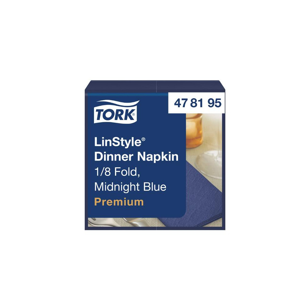 Produktbild för Servett TORK LinStyle Middag mblå 50/fp