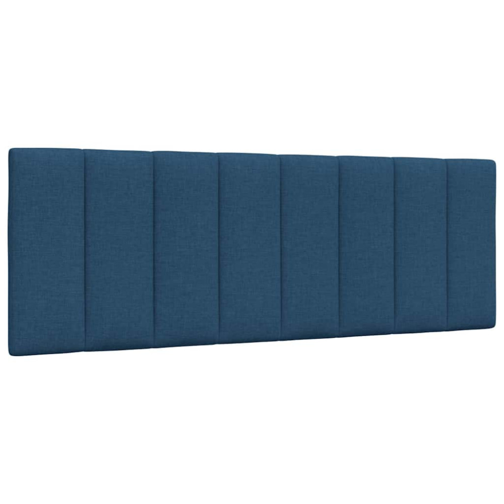 Produktbild för Bed Frame without Mattress "Hanko" Blue 140x200cm Fabric