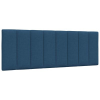 Produktbild för Bed Frame without Mattress "Hanko" Blue 140x200cm Fabric