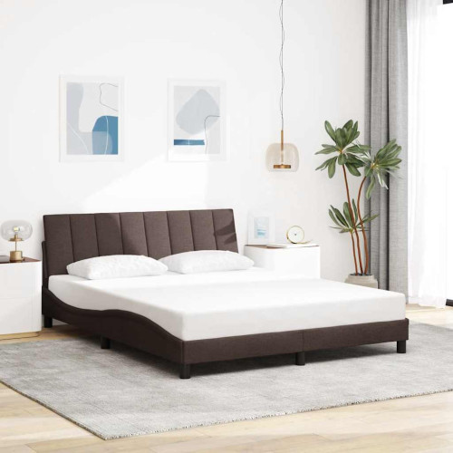 vidaXL Bed Frame without Mattress "Hanko" Dark Brown 160x200cm Fabric - Sängar & Sängramar