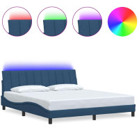 Produktbild för Bed Frame without Mattress "Hanko" Blue 180x200cm Fabric