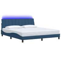 Produktbild för Bed Frame without Mattress "Hanko" Blue 180x200cm Fabric