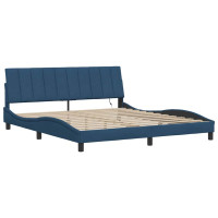 Produktbild för Bed Frame without Mattress "Hanko" Blue 180x200cm Fabric