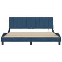 Produktbild för Bed Frame without Mattress "Hanko" Blue 180x200cm Fabric