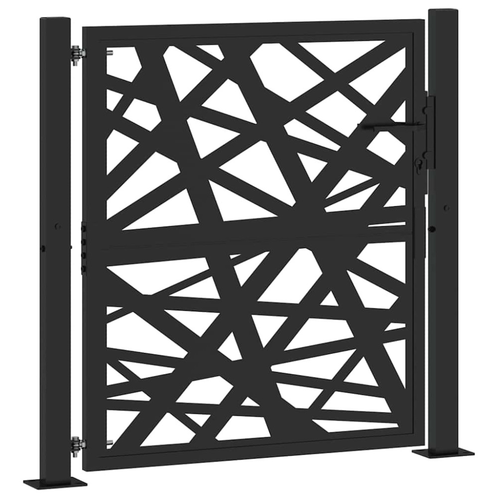 Produktbild för Trädgårdsgrind svart 100x100 cm stål ljusdesign