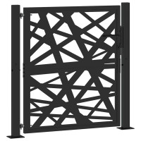 Produktbild för Trädgårdsgrind svart 100x100 cm stål ljusdesign