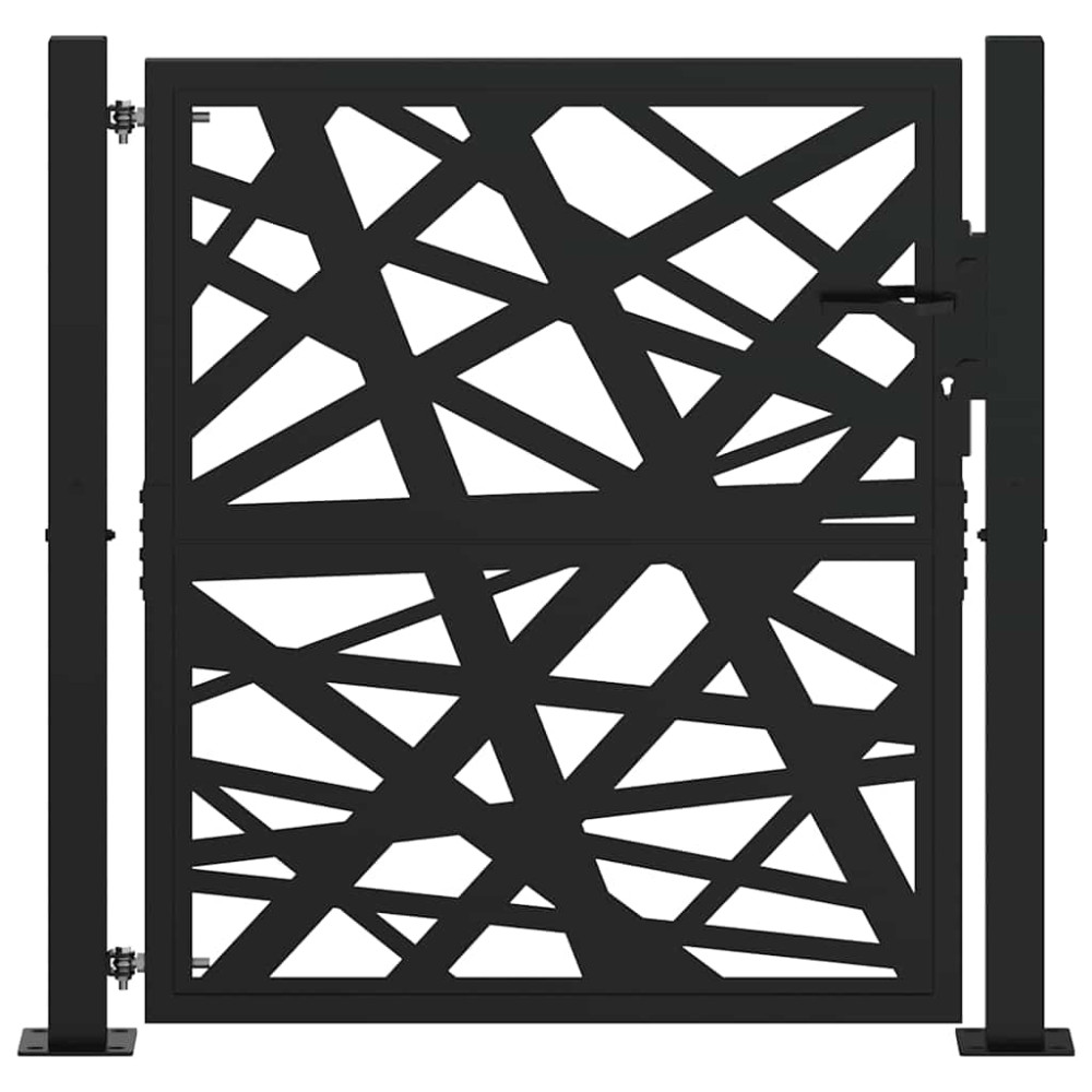 Produktbild för Trädgårdsgrind svart 100x100 cm stål ljusdesign