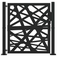 Produktbild för Trädgårdsgrind svart 100x100 cm stål ljusdesign