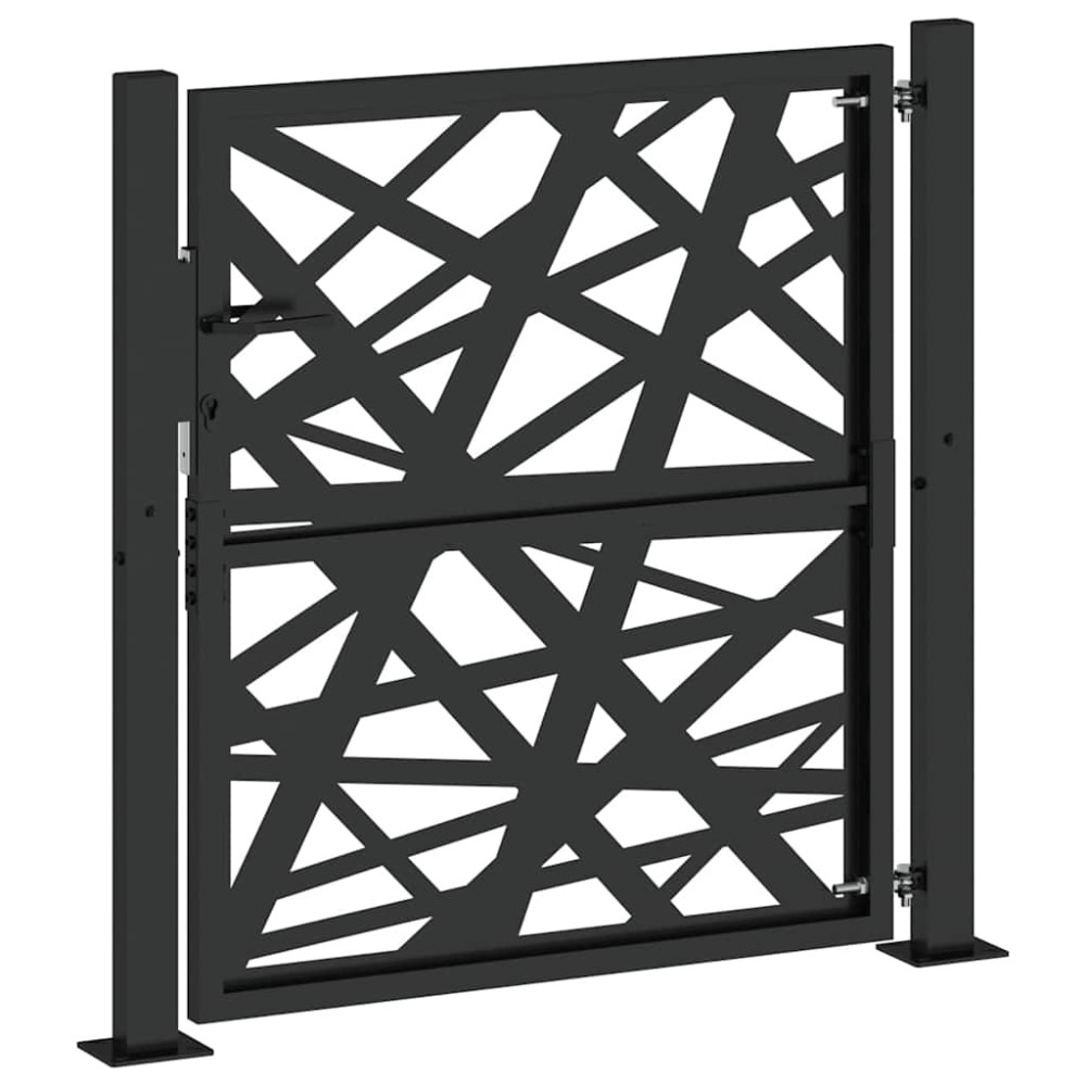 Produktbild för Trädgårdsgrind svart 100x100 cm stål ljusdesign