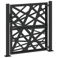 Produktbild för Trädgårdsgrind svart 100x100 cm stål ljusdesign