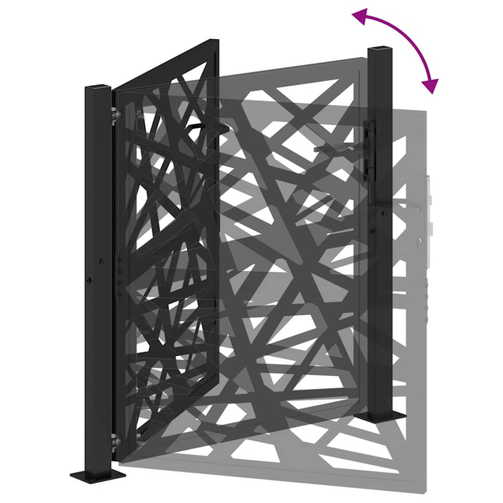 Produktbild för Trädgårdsgrind svart 100x100 cm stål ljusdesign