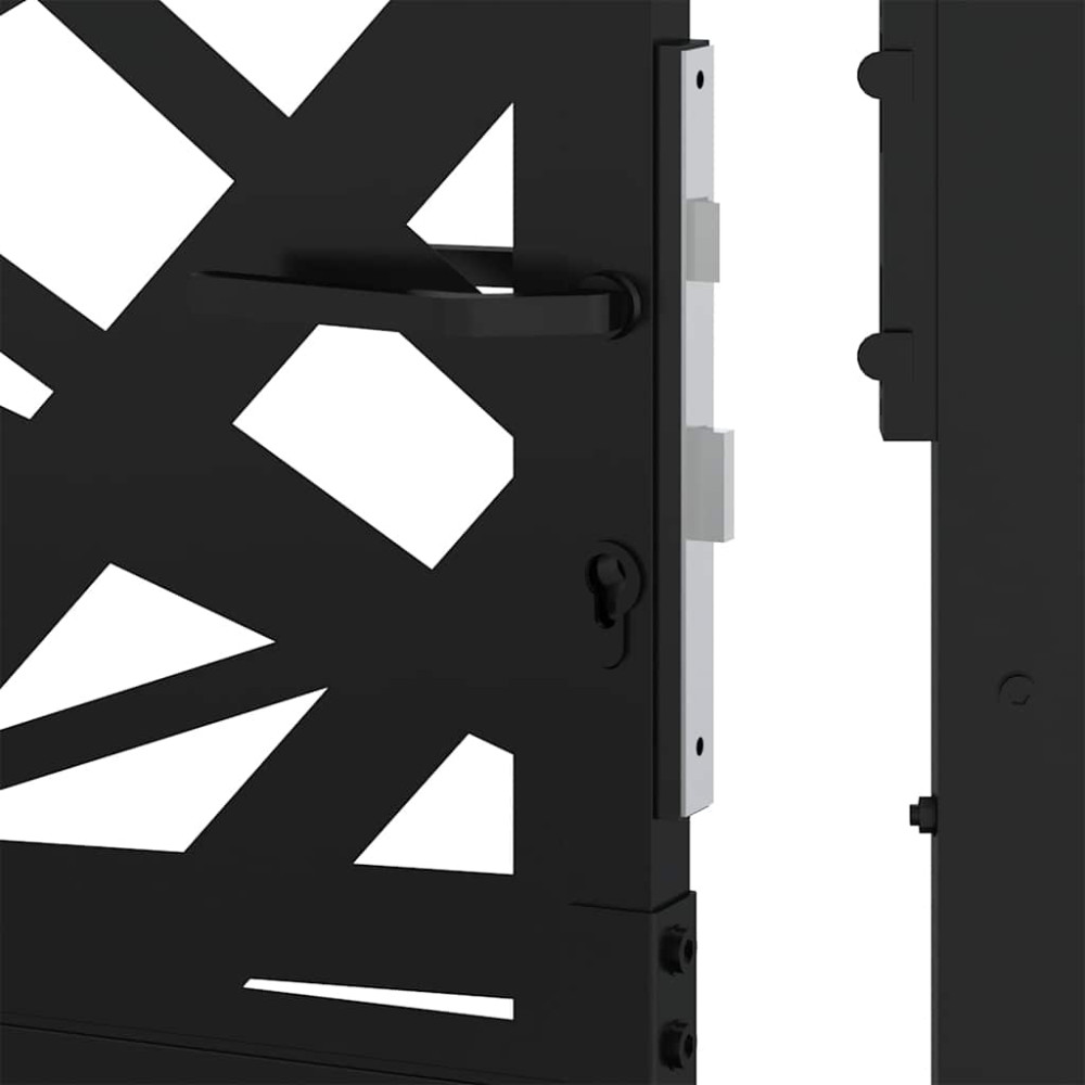 Produktbild för Trädgårdsgrind svart 100x100 cm stål ljusdesign