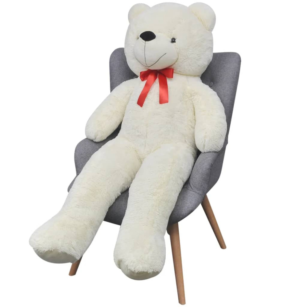 Produktbild för Nallebjörn vit plysch 170 cm