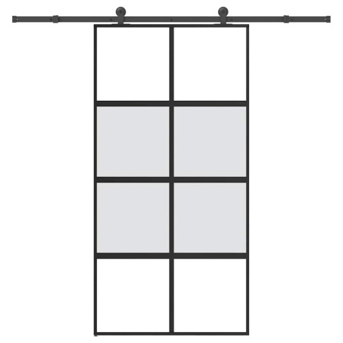 vidaXL Skjutdörr med beslag 102,5x205 cm härdat glas och aluminium