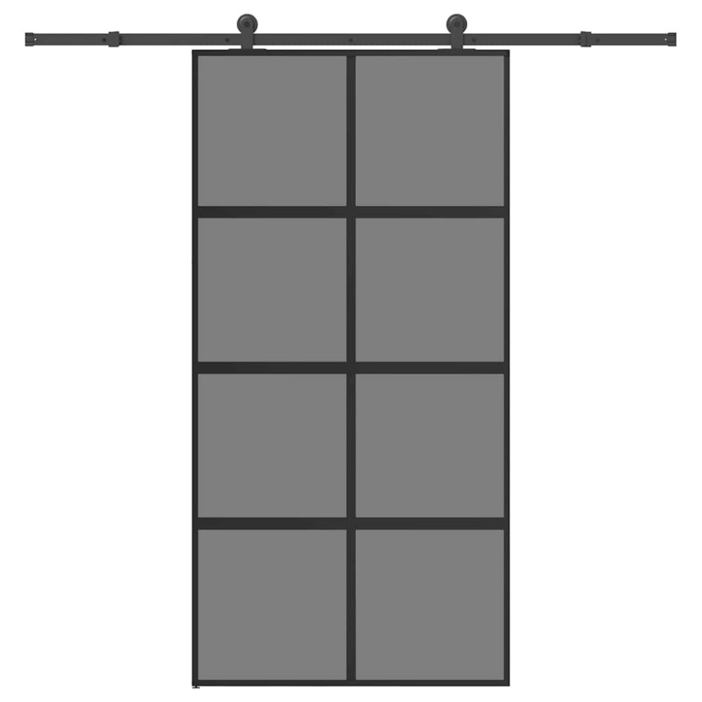 Produktbild för Skjutdörr med beslag 102,5x205 cm härdat glas och aluminium