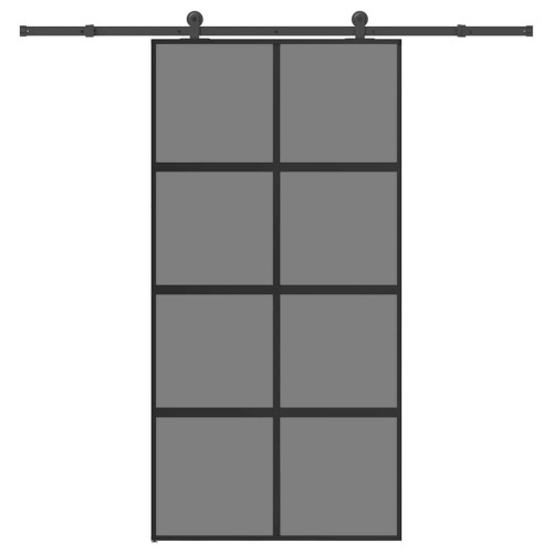vidaXL Skjutdörr med beslag 102,5x205 cm härdat glas och aluminium