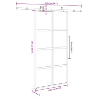 Produktbild för Skjutdörr med beslag 102,5x205 cm härdat glas och aluminium