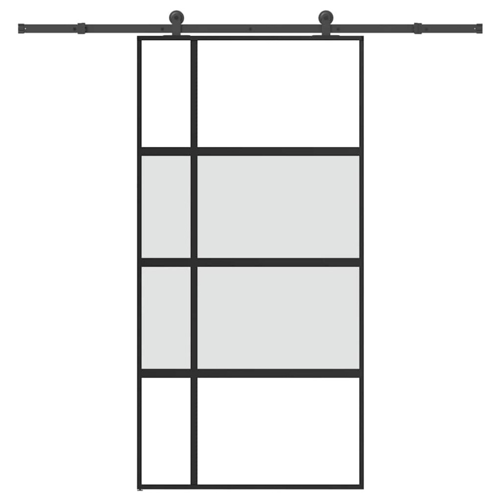 Produktbild för Skjutdörr med beslag 102,5x205 cm härdat glas och aluminium