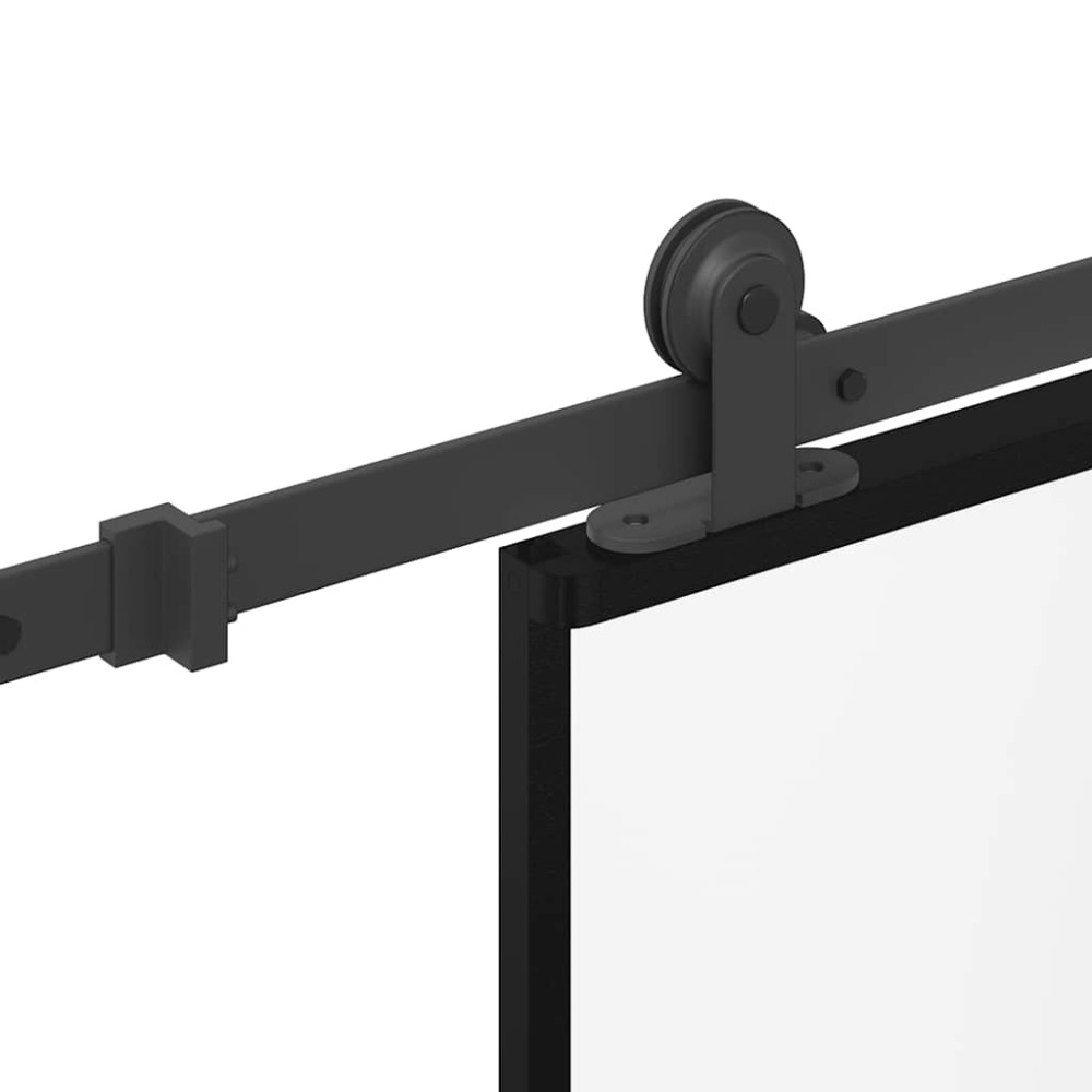 Produktbild för Skjutdörr med beslag 102,5x205 cm härdat glas och aluminium