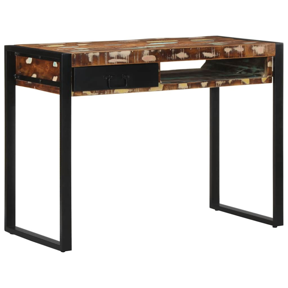 Produktbild för Skrivbord flerfärgat 100x50x75 cm massivt trä återvunnet