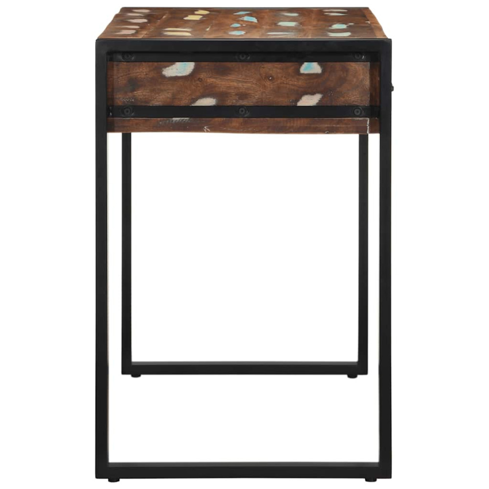 Produktbild för Skrivbord flerfärgat 100x50x75 cm massivt trä återvunnet
