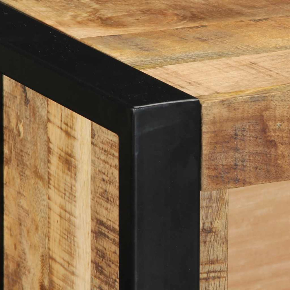 Produktbild för Tv-bänk 80x30x25 cm massivt grovt mangoträ