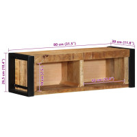 Produktbild för Tv-bänk 80x30x25 cm massivt grovt mangoträ
