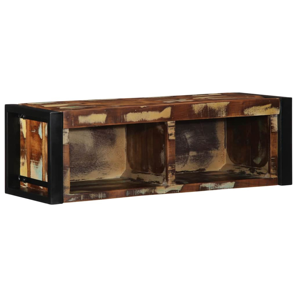 Produktbild för Tv-bänk flerfärgad 80x30x25 cm massivt återvunnet trä