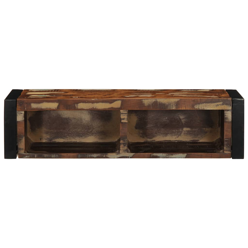Produktbild för Tv-bänk flerfärgad 80x30x25 cm massivt återvunnet trä