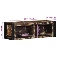 Produktbild för Tv-bänk flerfärgad 80x30x25 cm massivt återvunnet trä